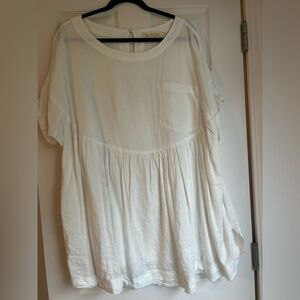 White free people moon city Women's Top; oversized; size M; $60